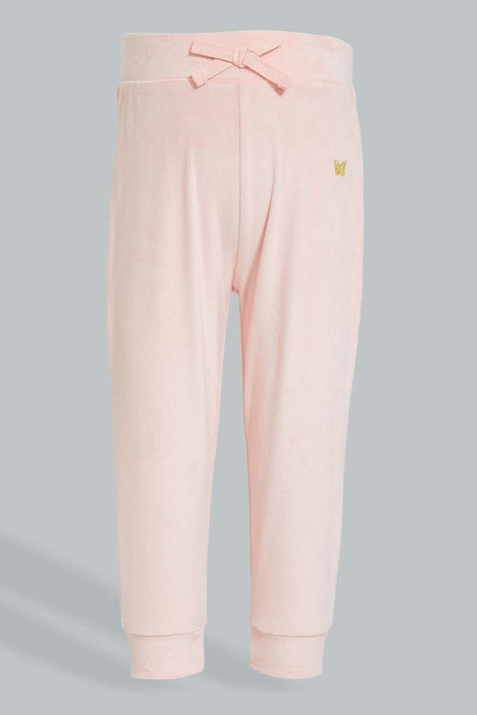 Redtag-Pink--Velour-Active-Pant-Colour:Pink,-Filter:Infant-Girls-(3-to-24-Mths),-Infant-Girls-Joggers,-New-In,-New-In-ING,-Non-Sale,-Section:Kidswear,-TBL,-W21B-Infant-Girls-3 to 24 Months