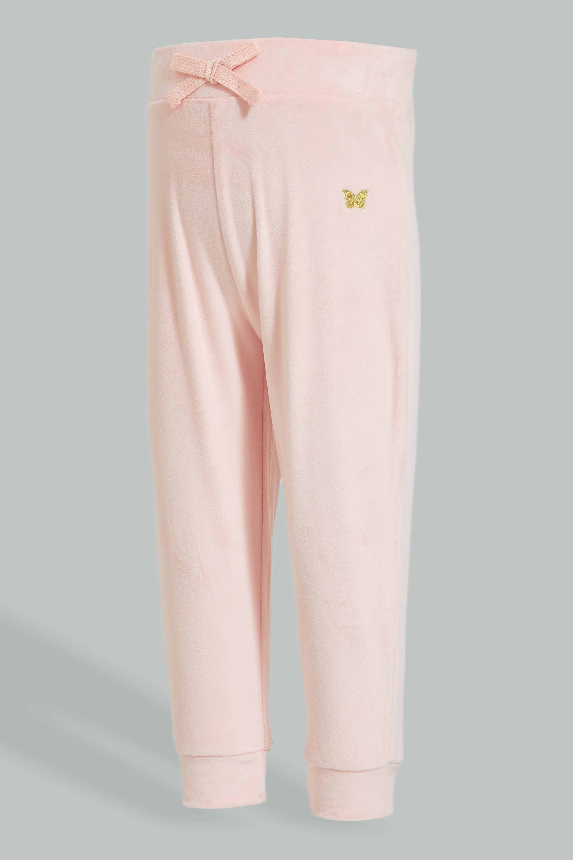 Redtag-Pink--Velour-Active-Pant-Colour:Pink,-Filter:Infant-Girls-(3-to-24-Mths),-Infant-Girls-Joggers,-New-In,-New-In-ING,-Non-Sale,-Section:Kidswear,-TBL,-W21B-Infant-Girls-3 to 24 Months