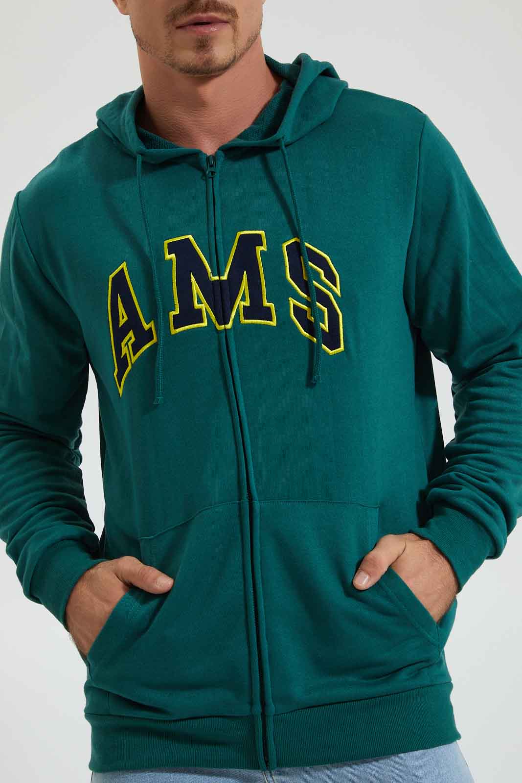 Redtag-Green-Zip-Thru-Hoody-With-Chest-Appilque-Colour:Green,-Filter:Men's-Clothing,-Men-Sweatshirts,-New-In,-New-In-Men,-Non-Sale,-Section:Men,-TBL,-W21B-Men's-
