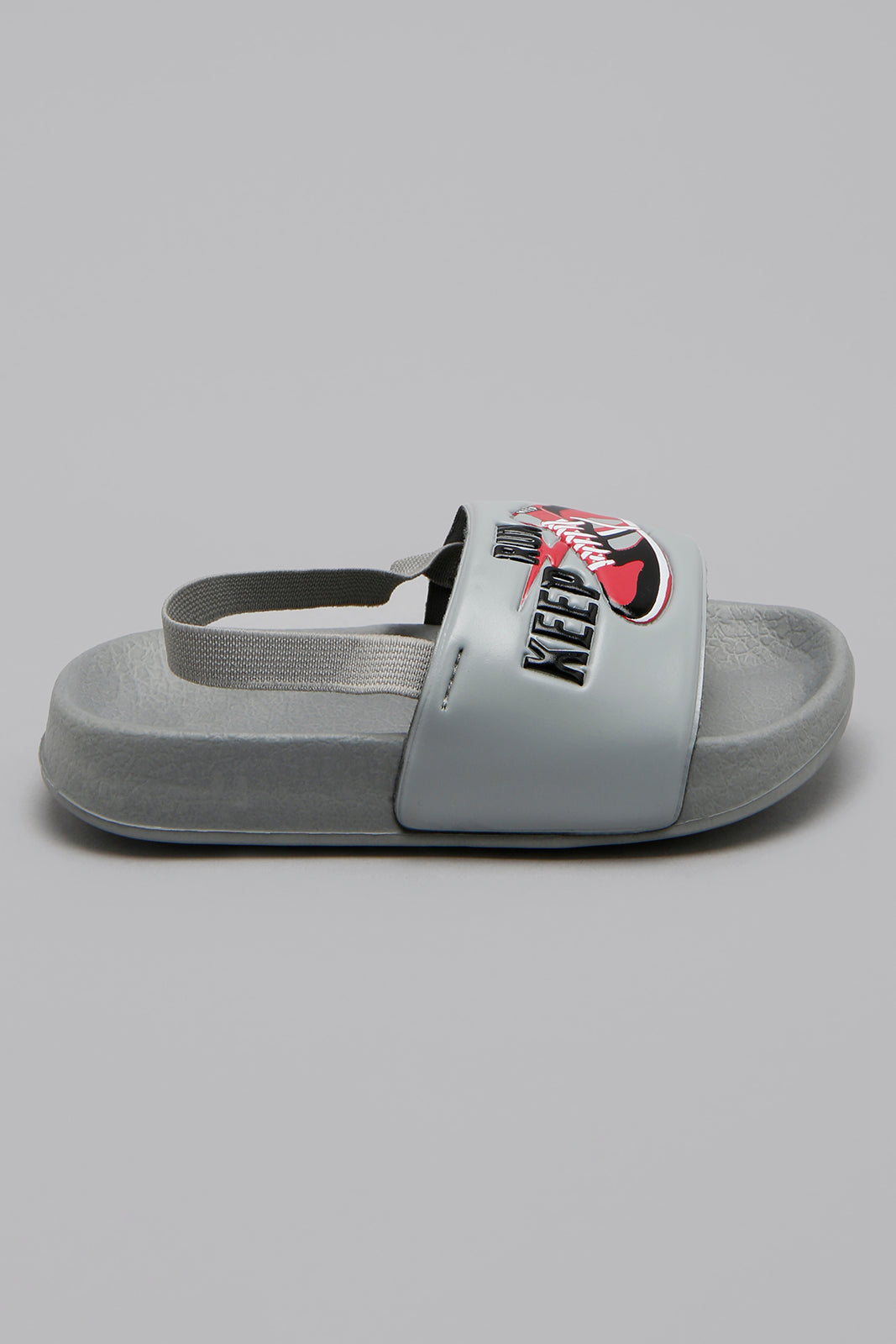 Grey Printed Slide With Backstrap