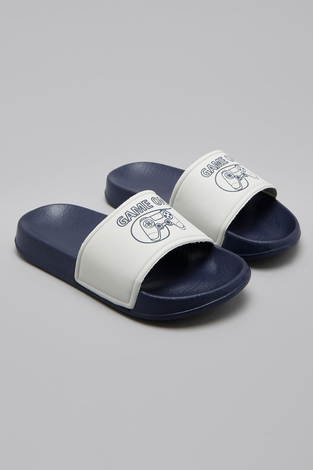 Grey Embossed Strap Slide