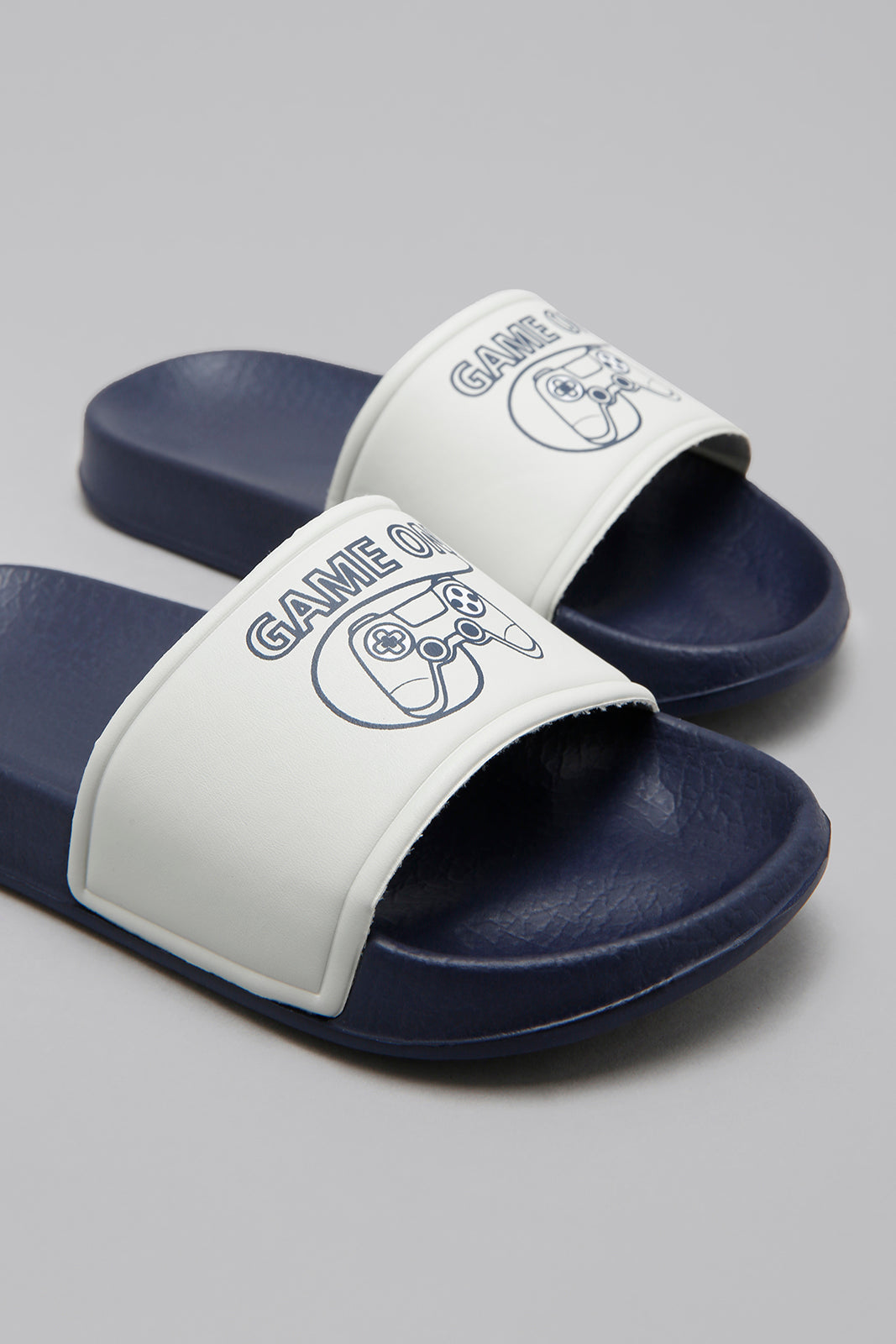 Grey Embossed Strap Slide