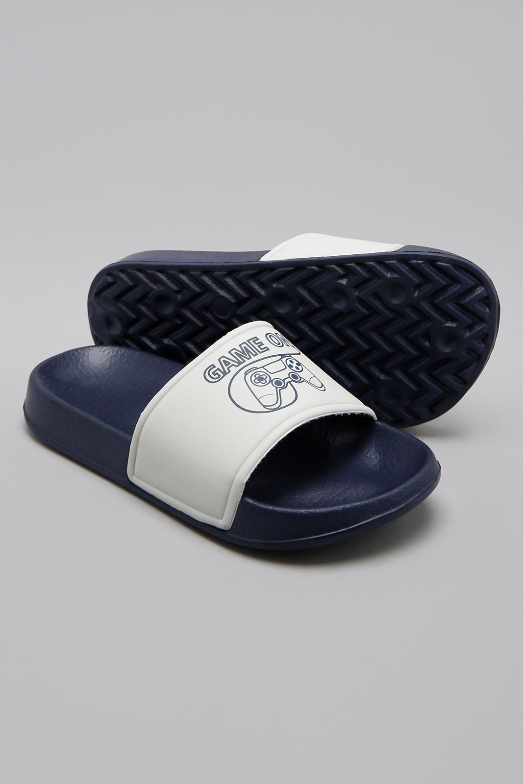 Grey Embossed Strap Slide