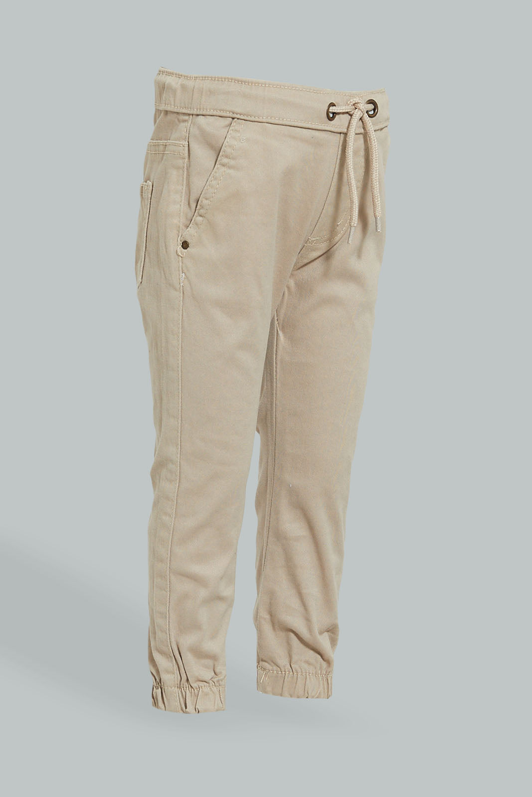 Beige Twill Joggers