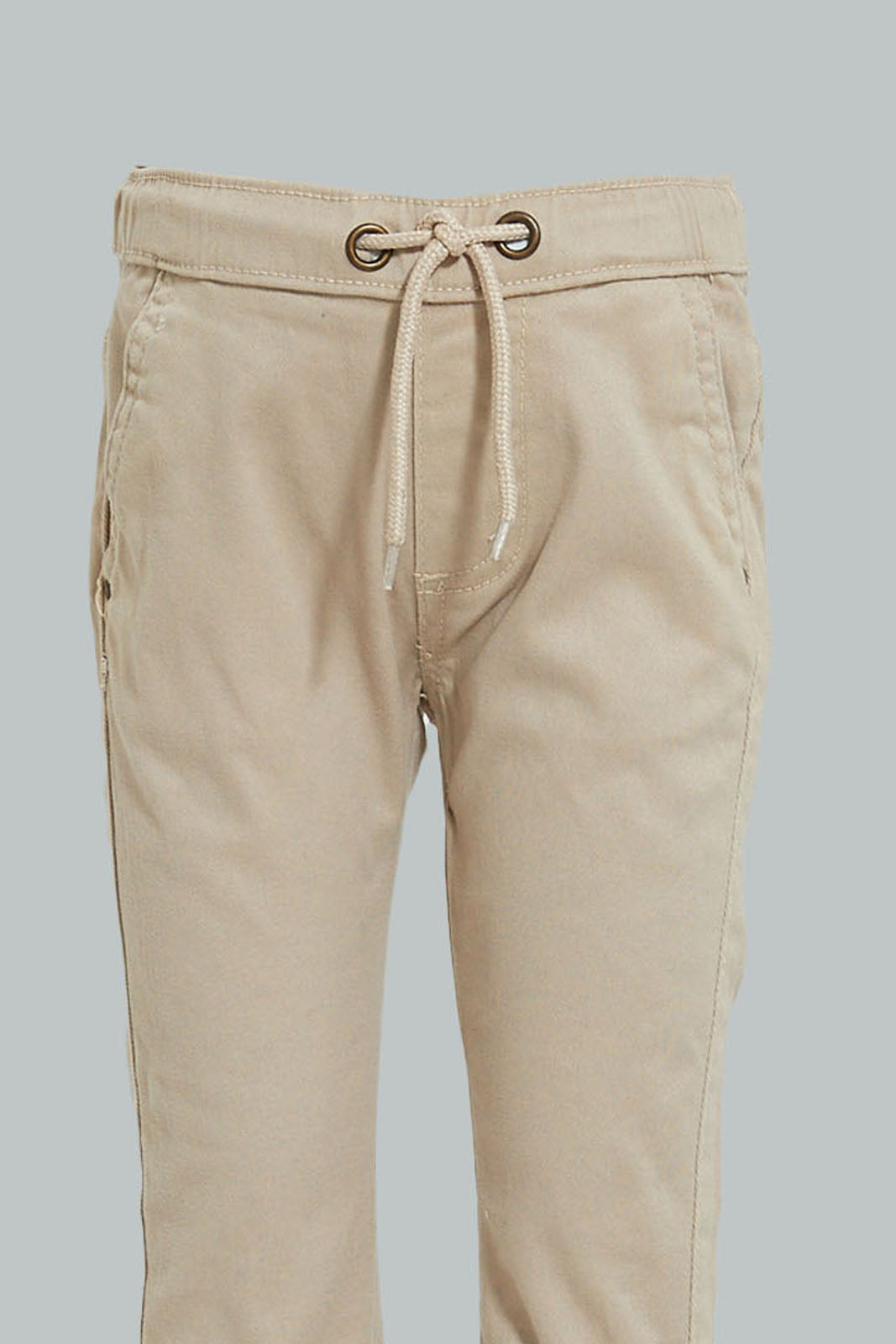 Beige Twill Joggers