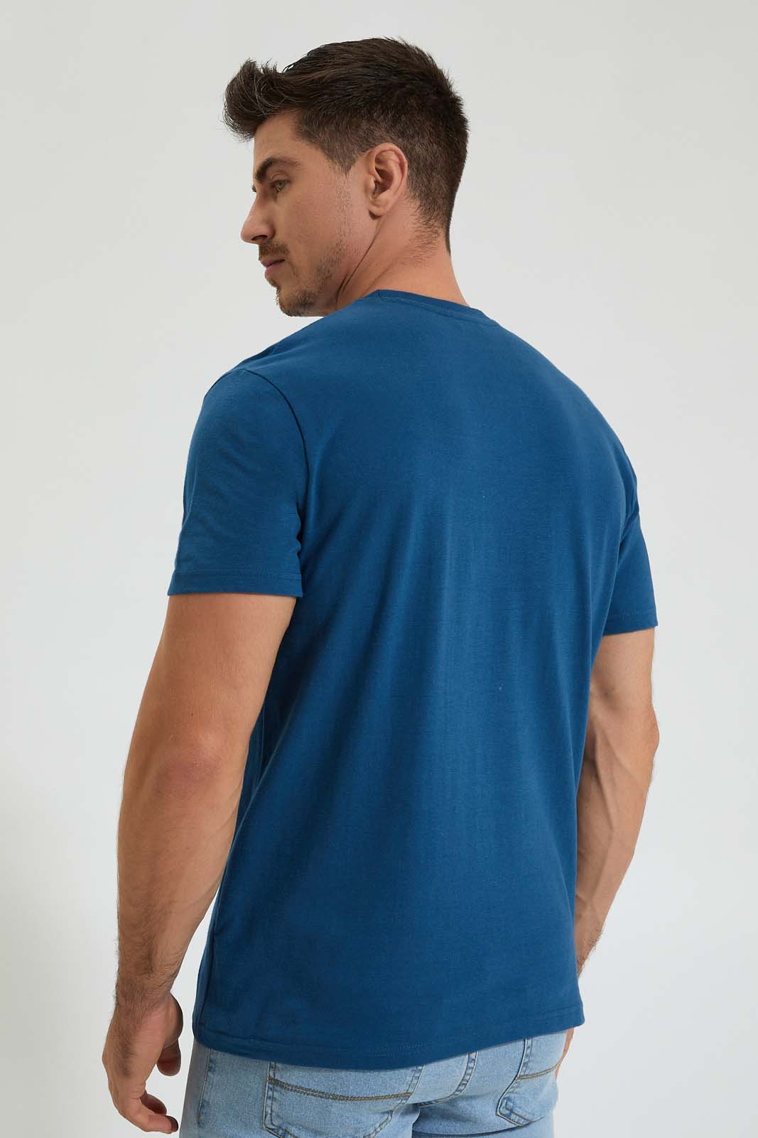 Redtag-Blue-T-Shirt-Colour:Blue,-Filter:Men's-Clothing,-Men-T-Shirts,-New-In,-New-In-Men,-Non-Sale,-Section:Men,-W21A-Men's-
