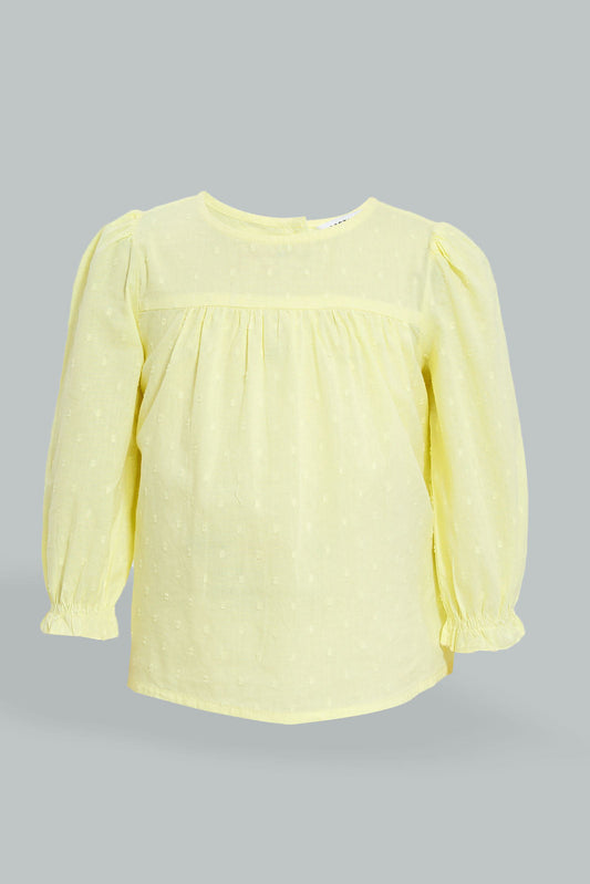 Yellow Gathered  Blouse