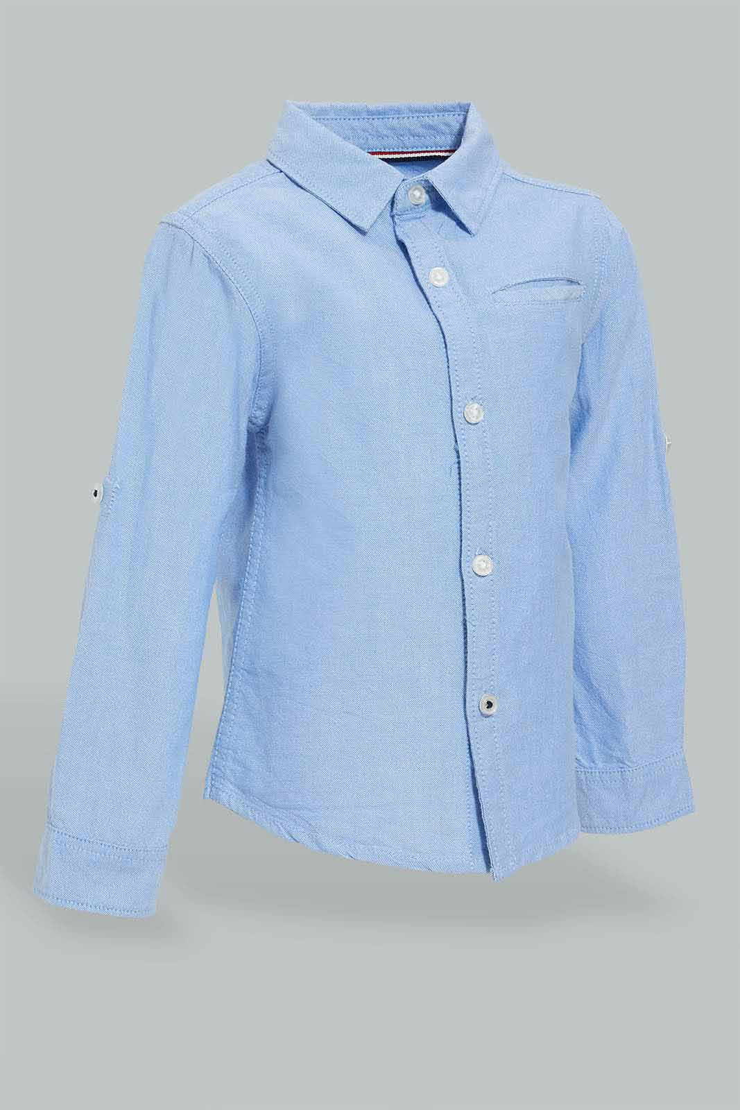 Redtag-Black-Oxford-Shirt-Casual-Shirts-Infant-Boys-3 to 24 Months