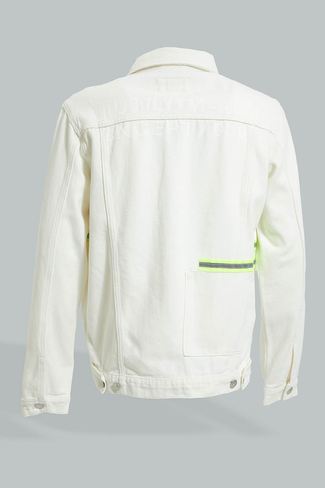 Redtag-White-Denim-Jacket-With-Reflective-Tape-Colour:White,-Filter:Men's-Clothing,-Men-Jackets,-New-In,-New-In-Men,-Non-Sale,-Section:Men,-W21B-Men's-
