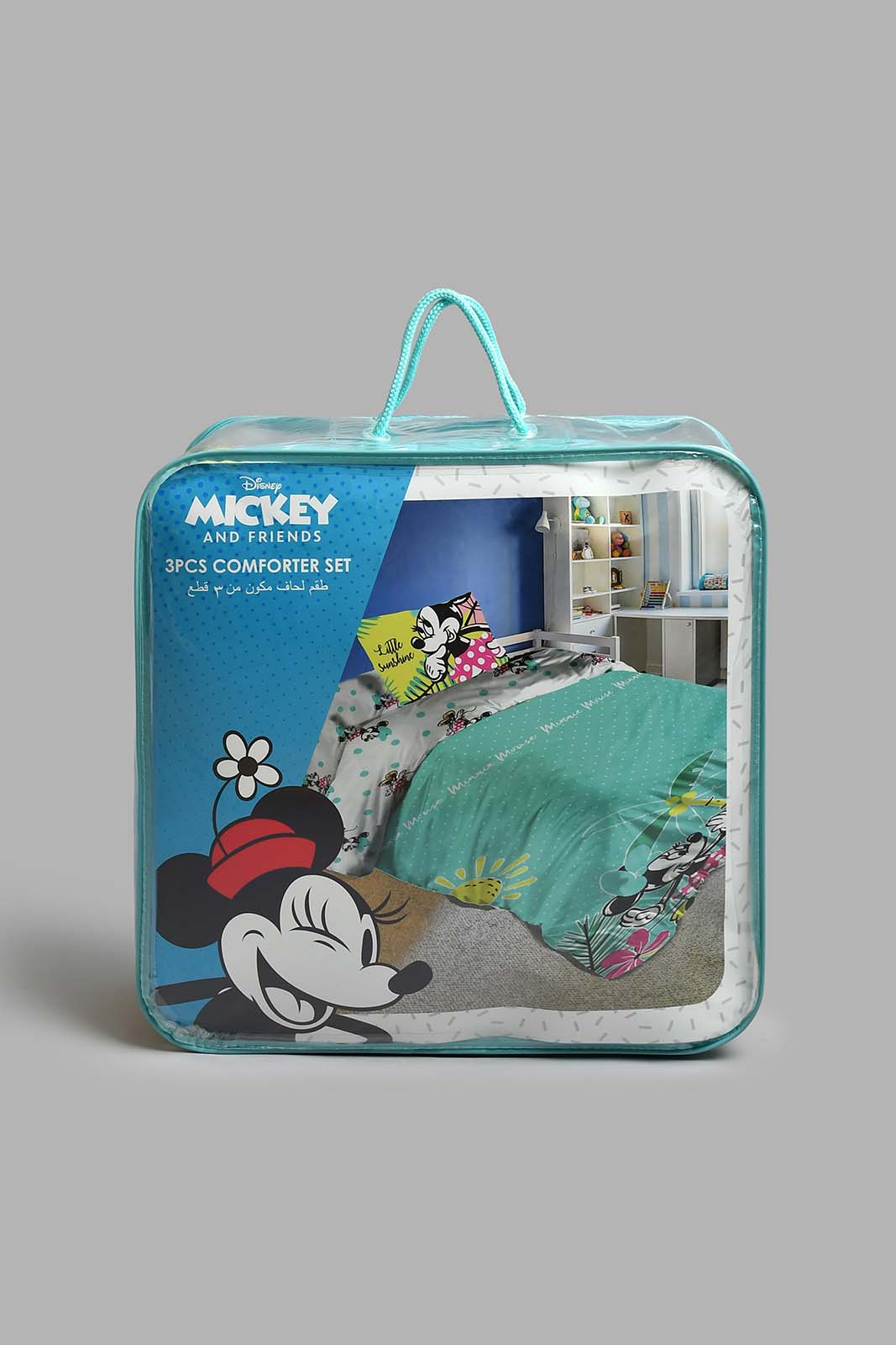 Redtag-Multi-Colour-Minnie-3-Piece-Comforter-Set-Kids-Comforters-Home-Bedroom-