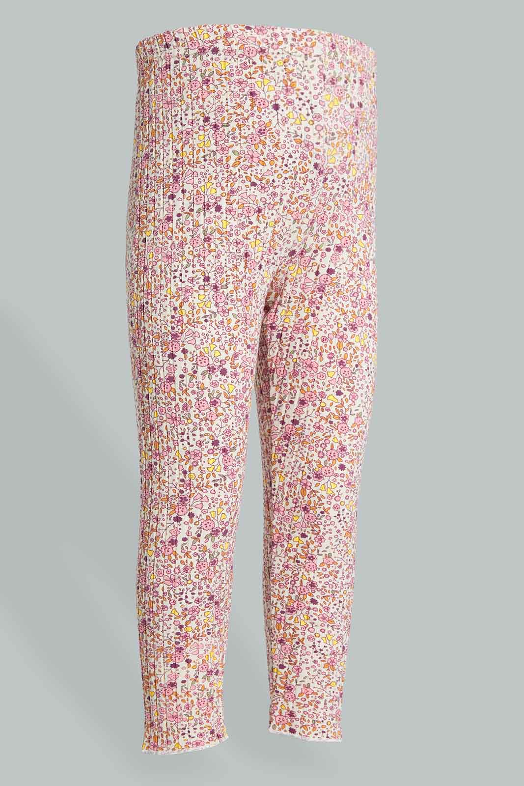 Redtag-Printed-Rib-Legging-Colour:Assorted,-Filter:Infant-Girls-(3-to-24-Mths),-Infant-Girls-Leggings,-New-In,-New-In-ING,-Non-Sale,-Section:Kidswear,-TBL,-W21B-Infant-Girls-3 to 24 Months