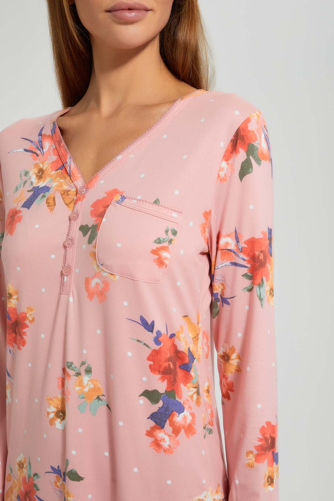 Redtag-Floral-Printed-Placket-Nightshirt-Nightshirts-Women's-