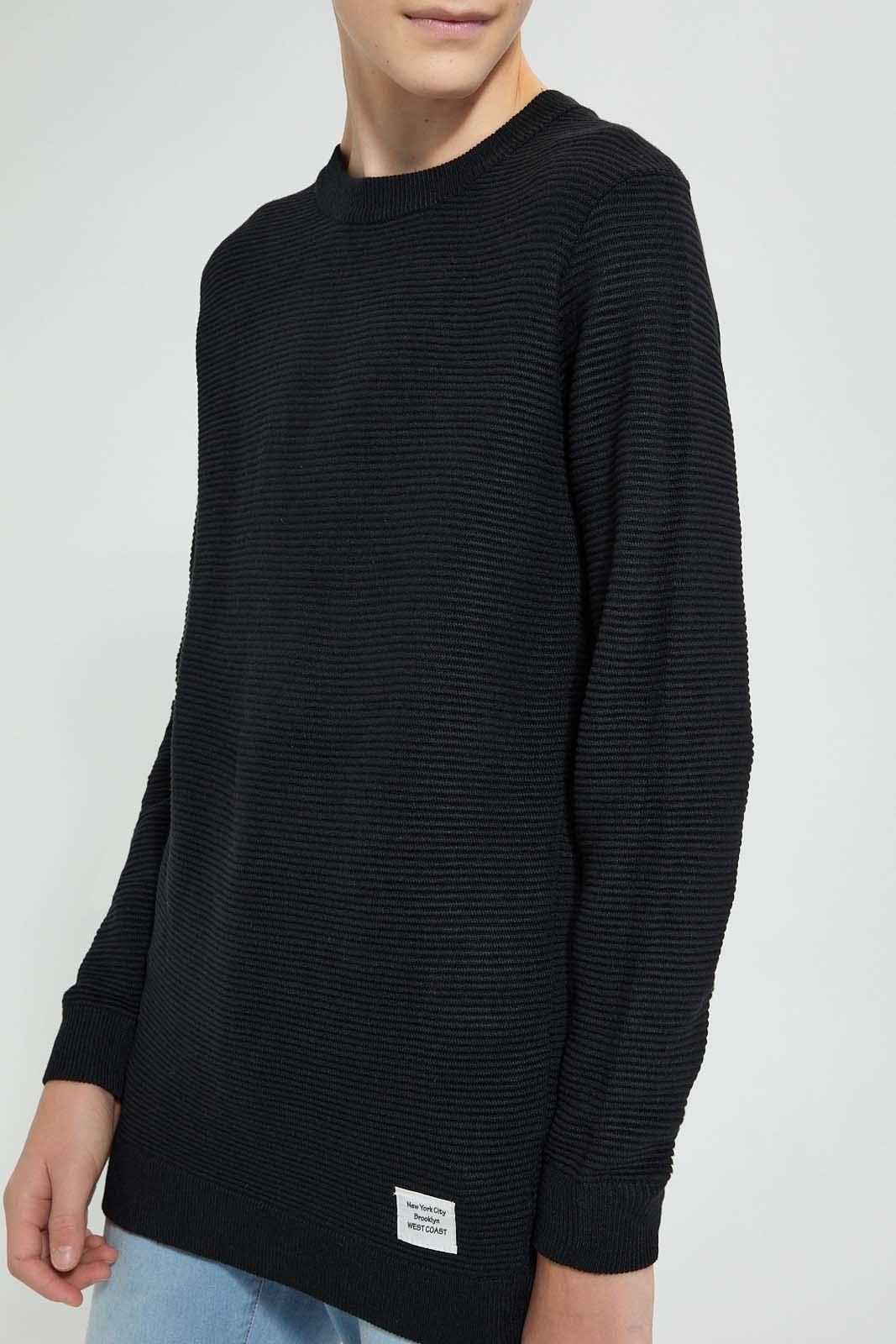 Redtag-Black-Plain-Pullover-BSR-Pullovers,-Colour:Black,-Filter:Senior-Boys-(9-to-14-Yrs),-New-In,-New-In-BSR,-Non-Sale,-Section:Kidswear,-W21B-Senior-Boys-9 to 14 Years