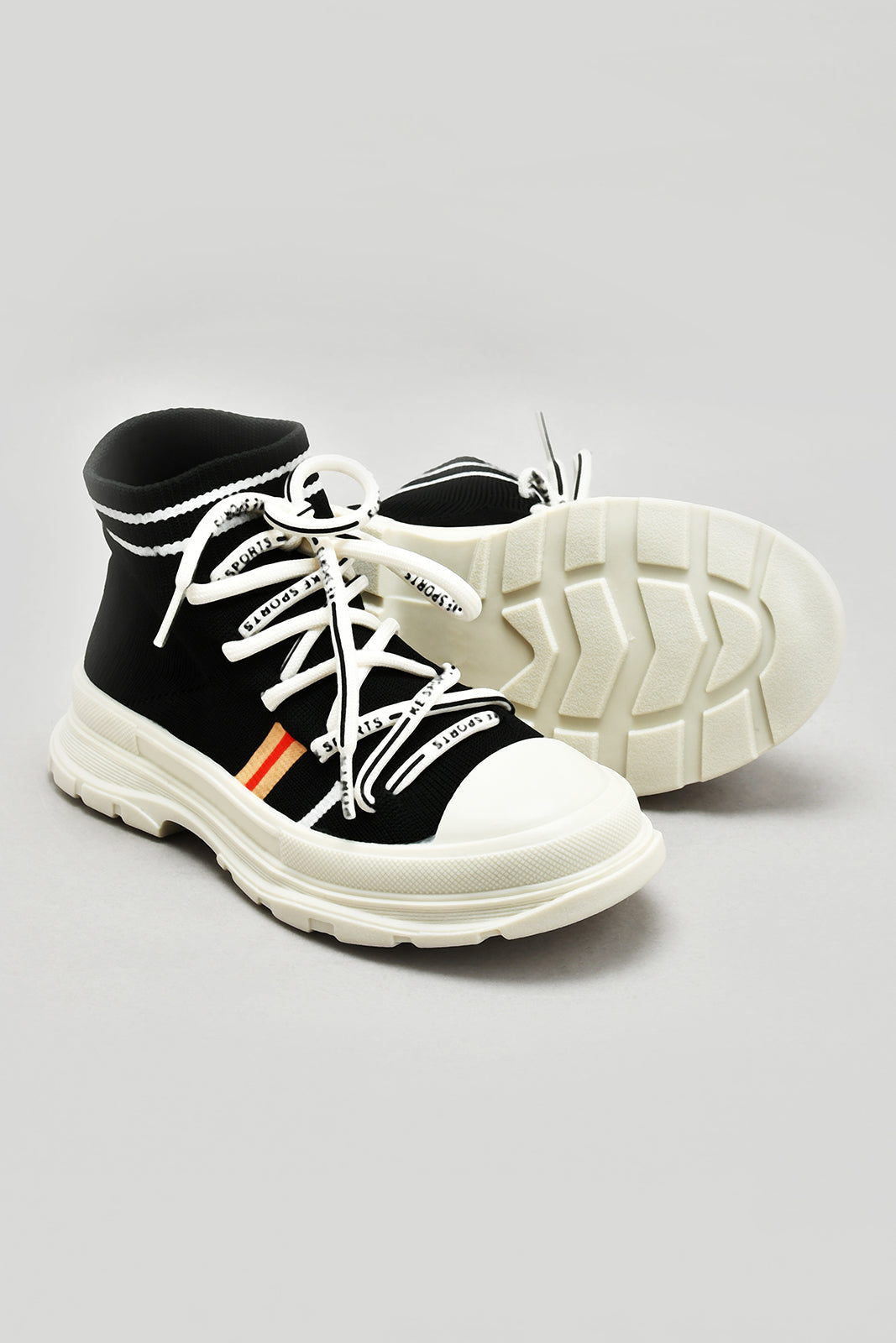 Black Slip On High Top Sneaker