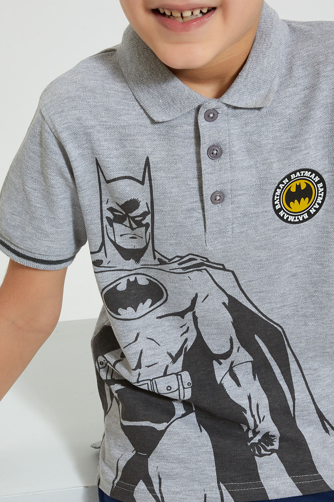 Grey Batman Polo Shirt