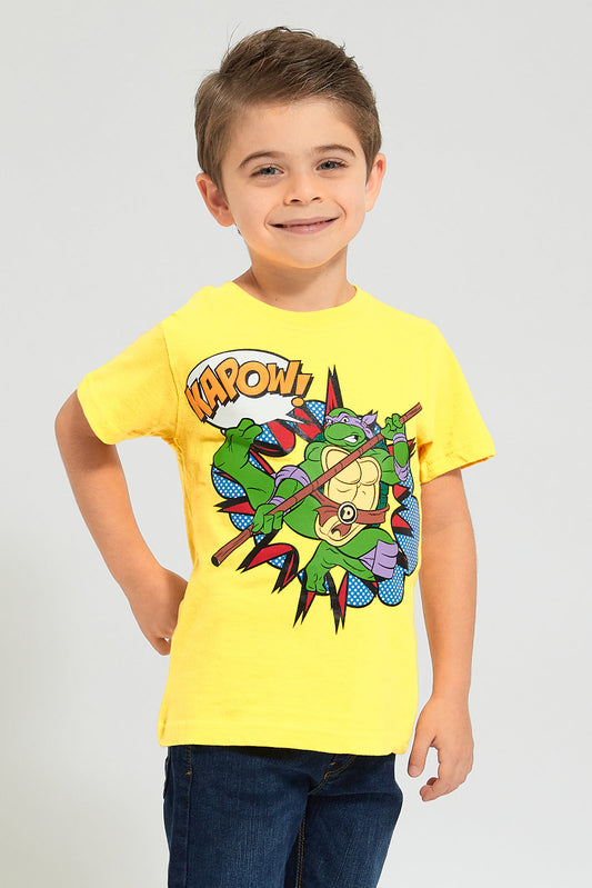Yellow Ninja Turtles Printed T-Shirt