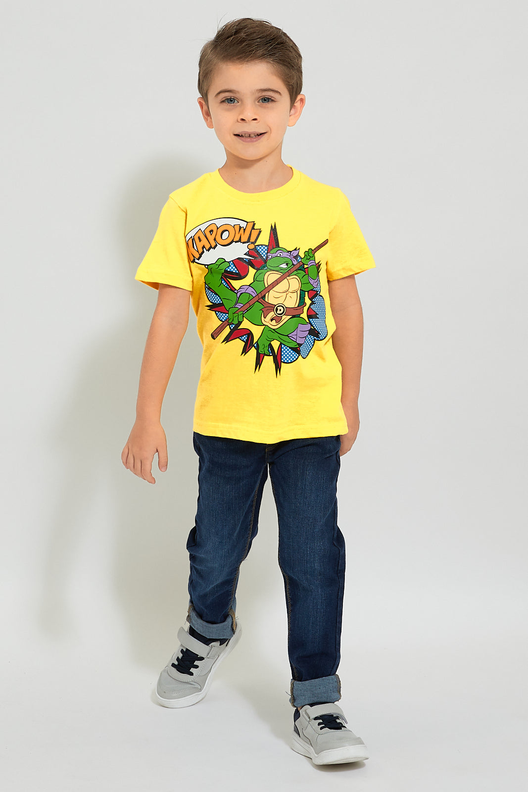 Yellow Ninja Turtles Printed T-Shirt