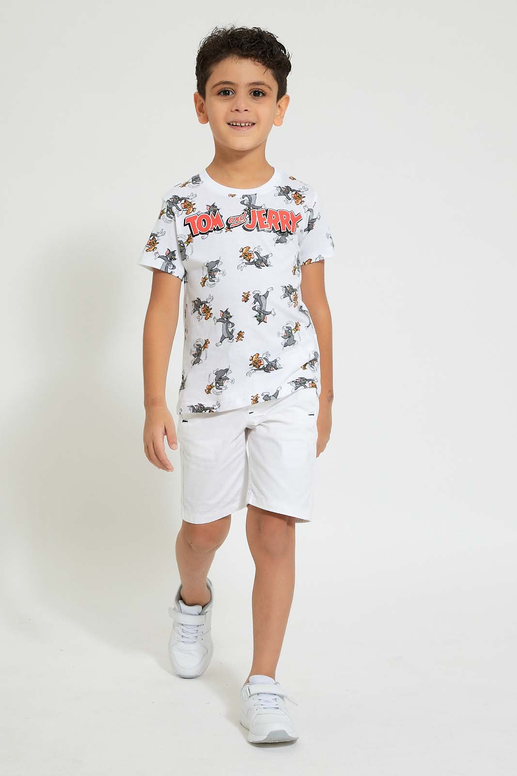 White Tom & Jerry Printed T-Shirt