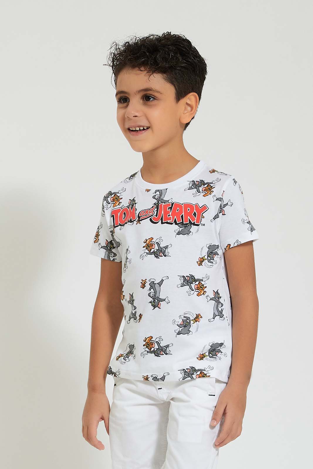 White Tom & Jerry Printed T-Shirt