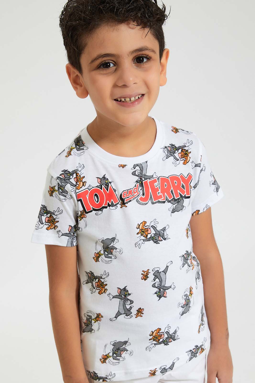 White Tom & Jerry Printed T-Shirt