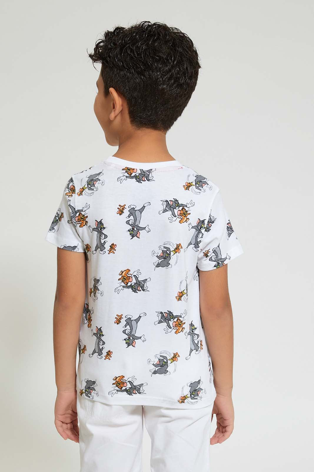 White Tom & Jerry Printed T-Shirt