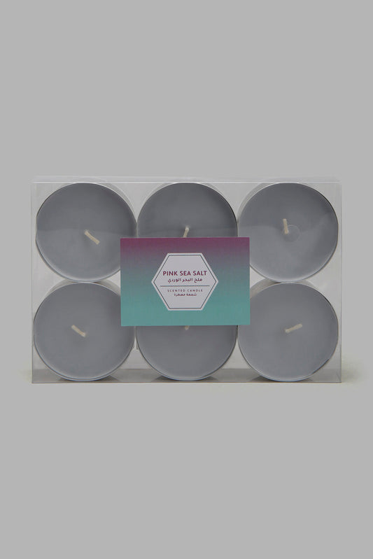 Redtag-Grey-
Pink-Sea-Salt-6pc-big-Tealights-set-Candles-Home-Decor-