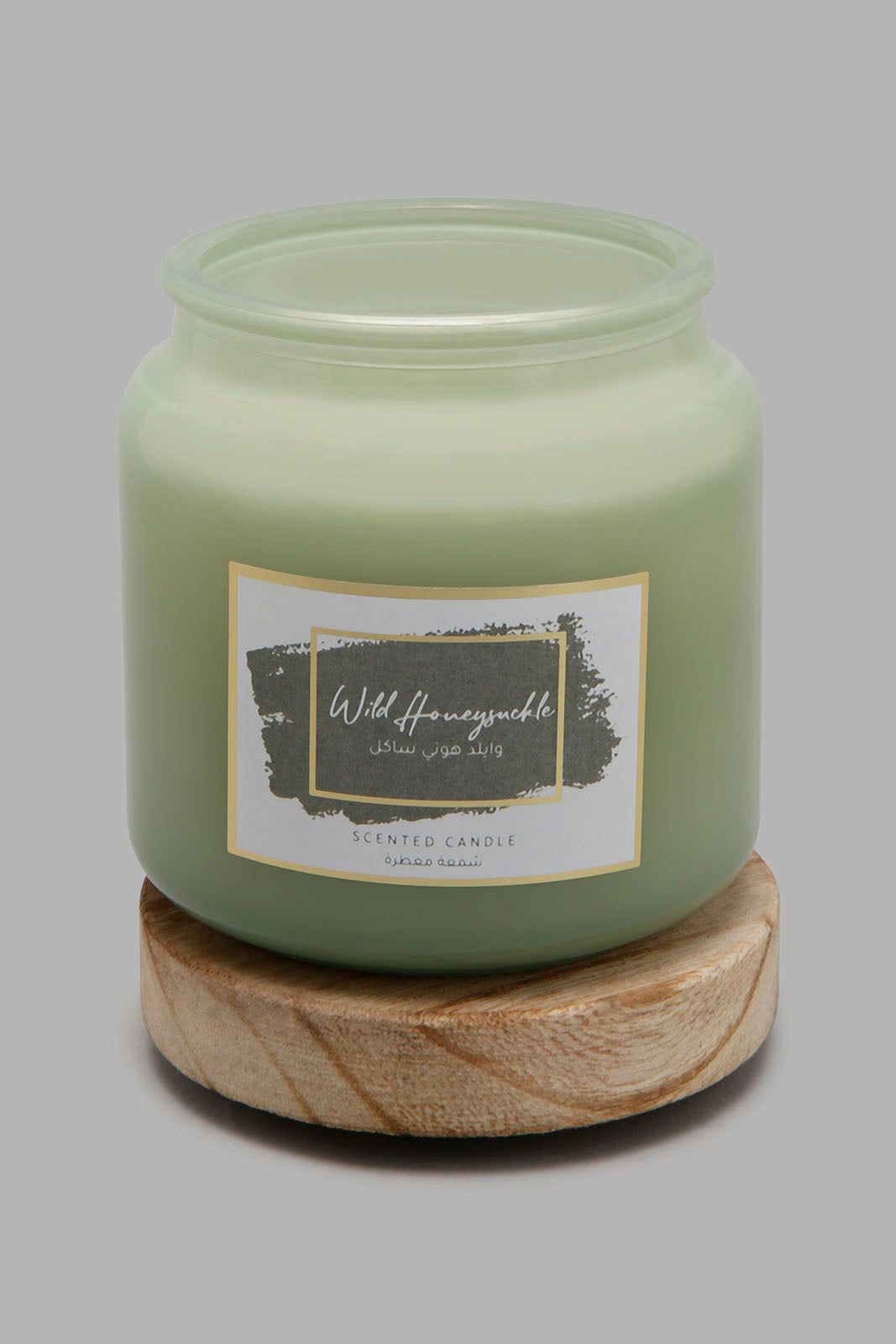 Redtag-Green-Honeysuckle-Glass-Jar-Candle-with-Wooden-lid-Candles-Home-Decor-