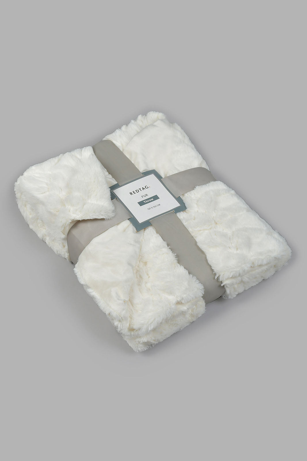 Redtag-White-Textured-Faux-Fur-Throw-Throws-Home-Bedroom-