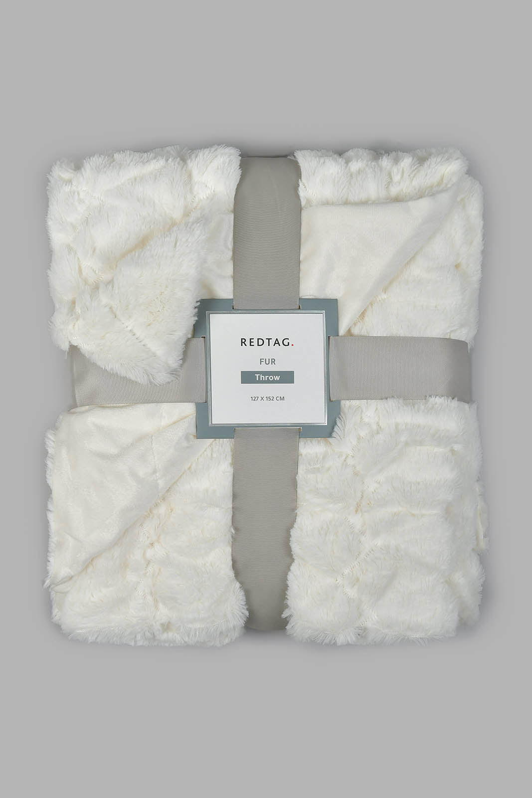 Redtag-White-Textured-Faux-Fur-Throw-Throws-Home-Bedroom-