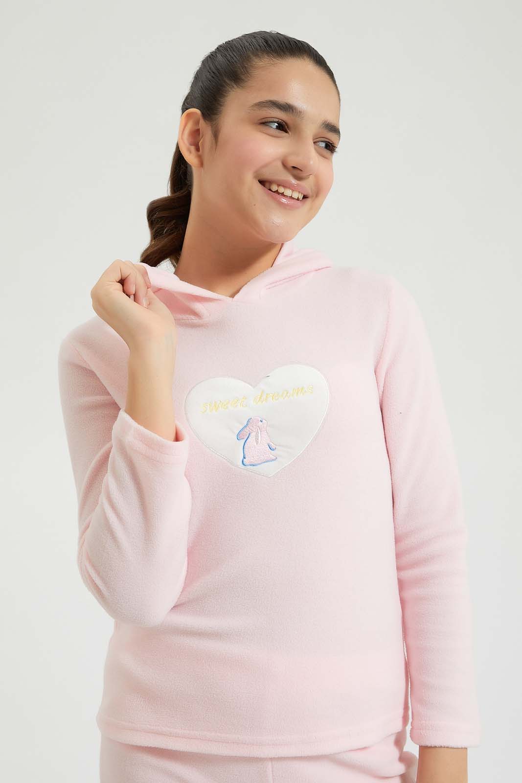 Redtag-Pink-Hooded-Microfleece-Sets-Colour:Pink,-EHW,-Filter:Senior-Girls-(9-to-14-Yrs),-GSR-Pyjama-Sets,-New-In,-New-In-GSR,-Non-Sale,-Section:Kidswear,-W21B-Senior-Girls-9 to 14 Years