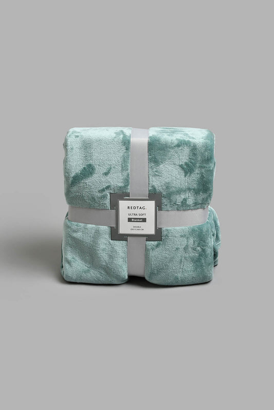 Redtag-Teal-Ultra-Soft-Blanket-(Double-Size)-Blankets-Home-Bedroom-