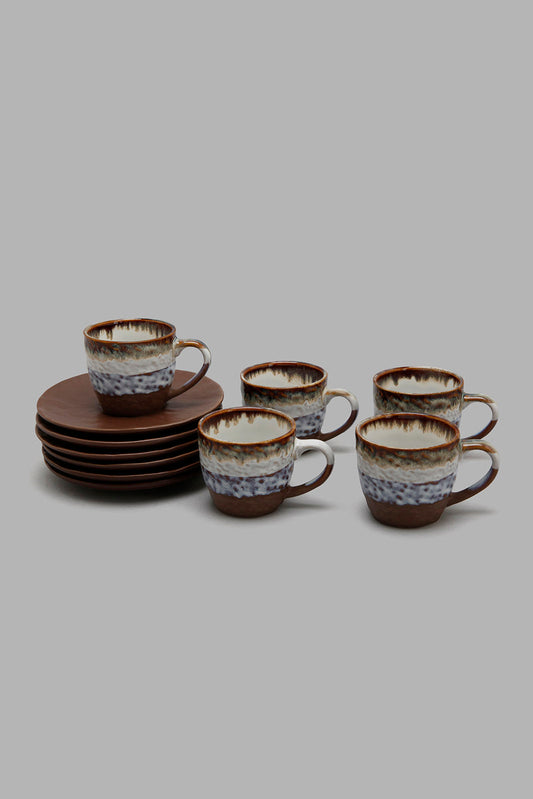 Redtag-Blue-Reactive-Glaze-Espresso-(12-Piece)-Colour:Brown,-Filter:Home-Dining,-HMW-DIN-Crockery-Sets,-New-In,-New-In-HMW-DIN,-Non-Sale,-Section:Homewares,-W21B-Home-Dining-