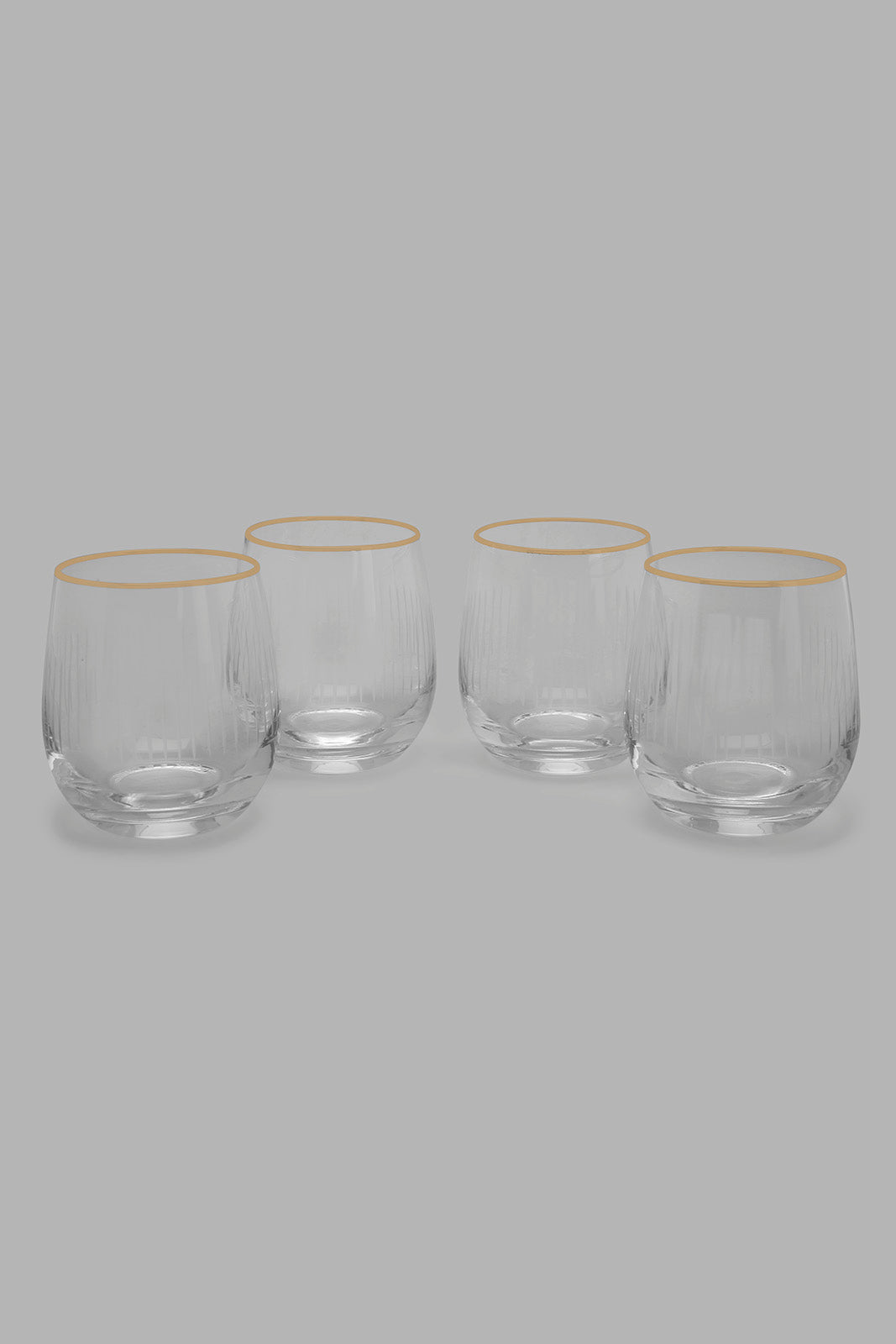 Redtag-Clear-Tumbler-Set-With-Gold-Rim-(4-Piece)-Colour:Clear,-Filter:Home-Dining,-HMW-DIN-Glass-Sets,-New-In,-New-In-HMW-DIN,-Non-Sale,-Section:Homewares,-W21B-Home-Dining-