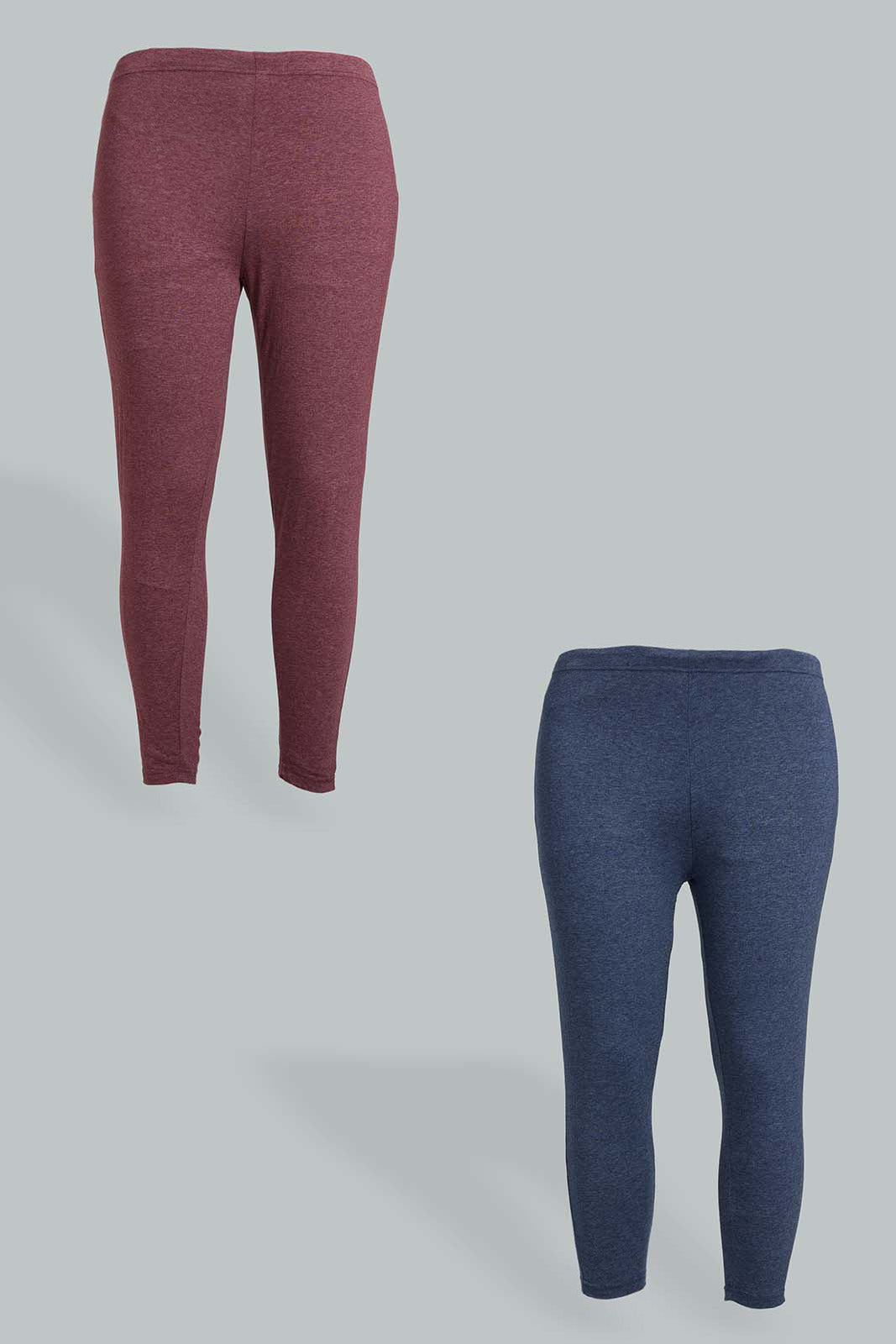 Redtag-Pack-Of-2-Legging---Crop-X-Long-Colour:Assorted,-Filter:Plus-Size,-LDP-Leggings,-New-In,-New-In-LDP,-Non-Sale,-Section:Women,-W21B-Women's-