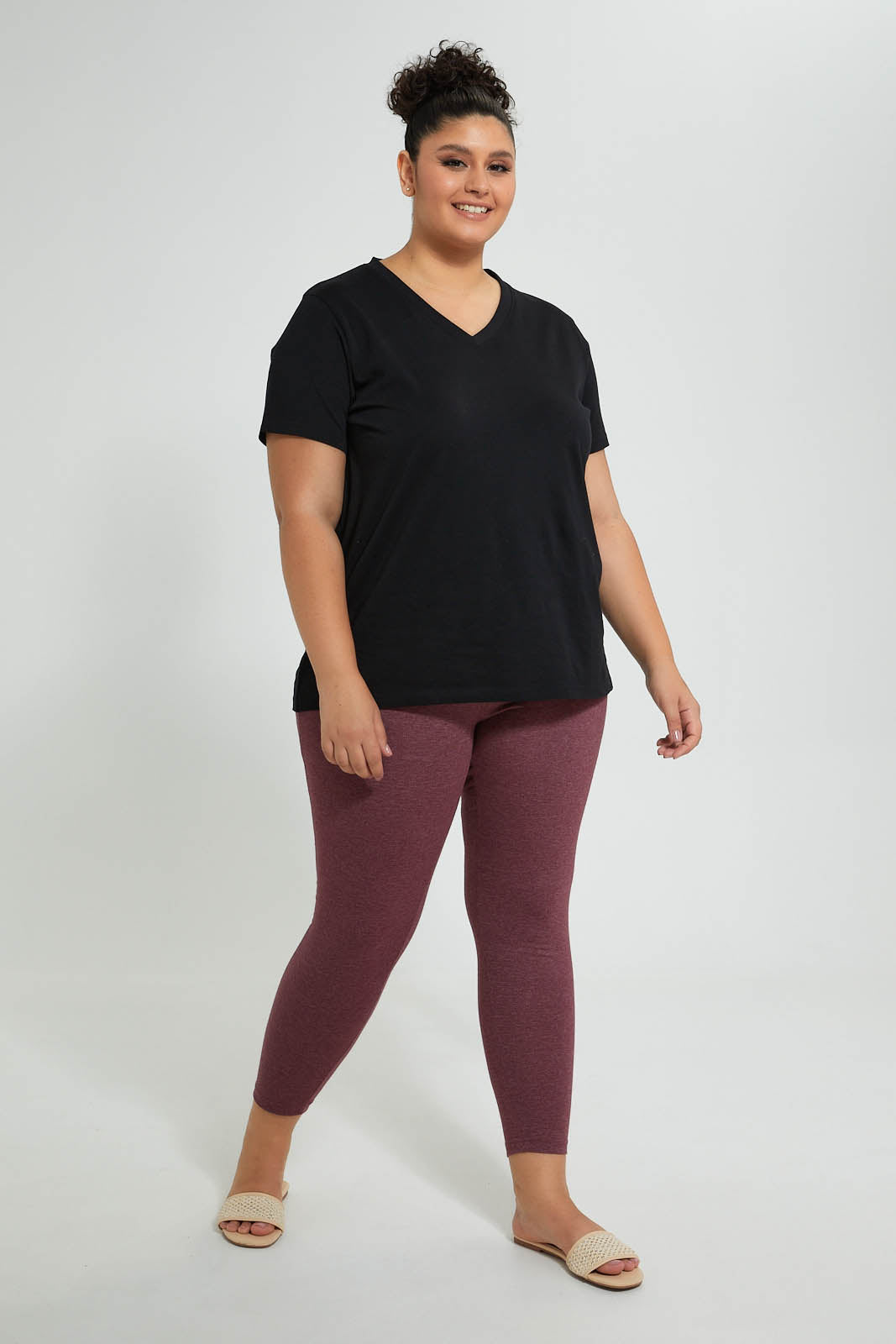 Navy/Burgundy Plain Legging (2 Piece)