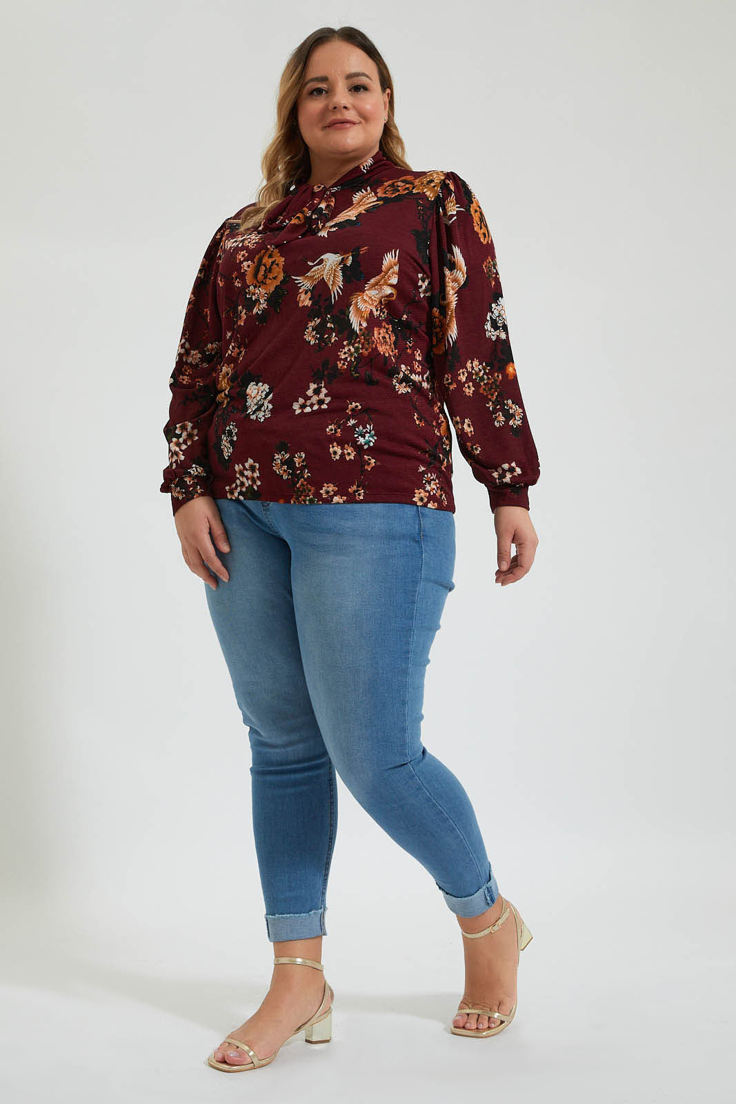 Redtag-Allover-Floral-Printed-Top-Colour:Assorted,-Deals:20%OFF,-Filter:Plus-Size-Clothing,-LDP-Blouses,-New-In,-New-In-LDP,-Non-Sale,-Section:Women,-W21B-Women's-