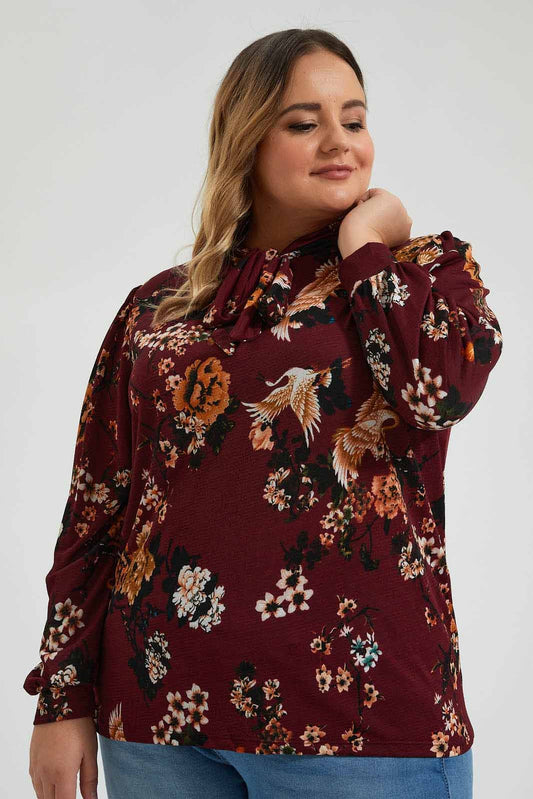 Redtag-Allover-Floral-Printed-Top-Colour:Assorted,-Deals:20%OFF,-Filter:Plus-Size-Clothing,-LDP-Blouses,-New-In,-New-In-LDP,-Non-Sale,-Section:Women,-W21B-Women's-