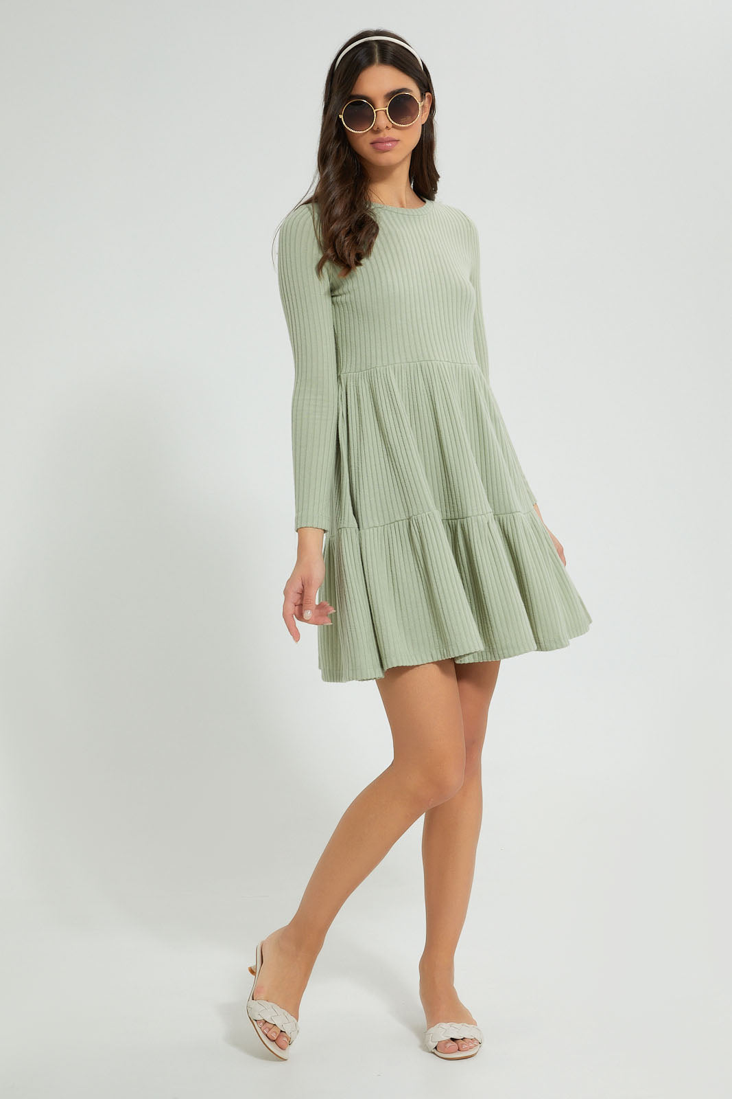 Grey Ribbed Dress