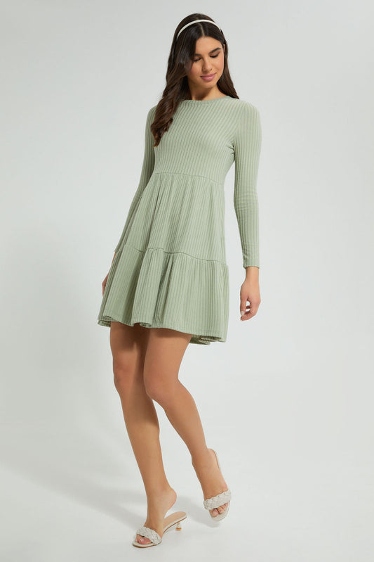 Grey Ribbed Dress
