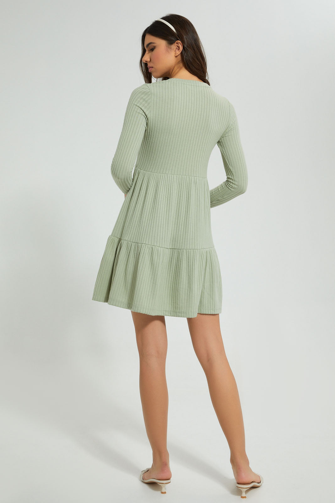 Grey Ribbed Dress