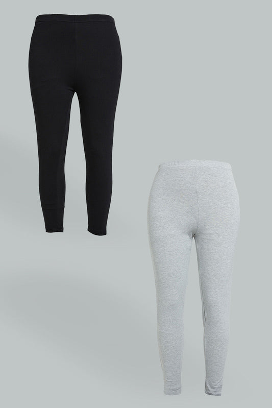 Redtag-Pack-Of-2-Leggings---Long-X-Long-Colour:Assorted,-Filter:Plus-Size,-LDP-Leggings,-New-In,-New-In-LDP,-Non-Sale,-Section:Women,-W21B-Women's-