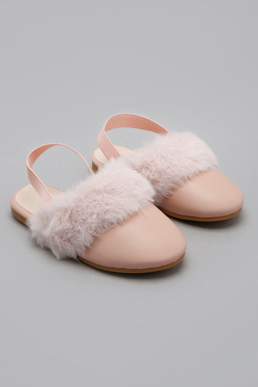 Pink Faux-Fur Sandal