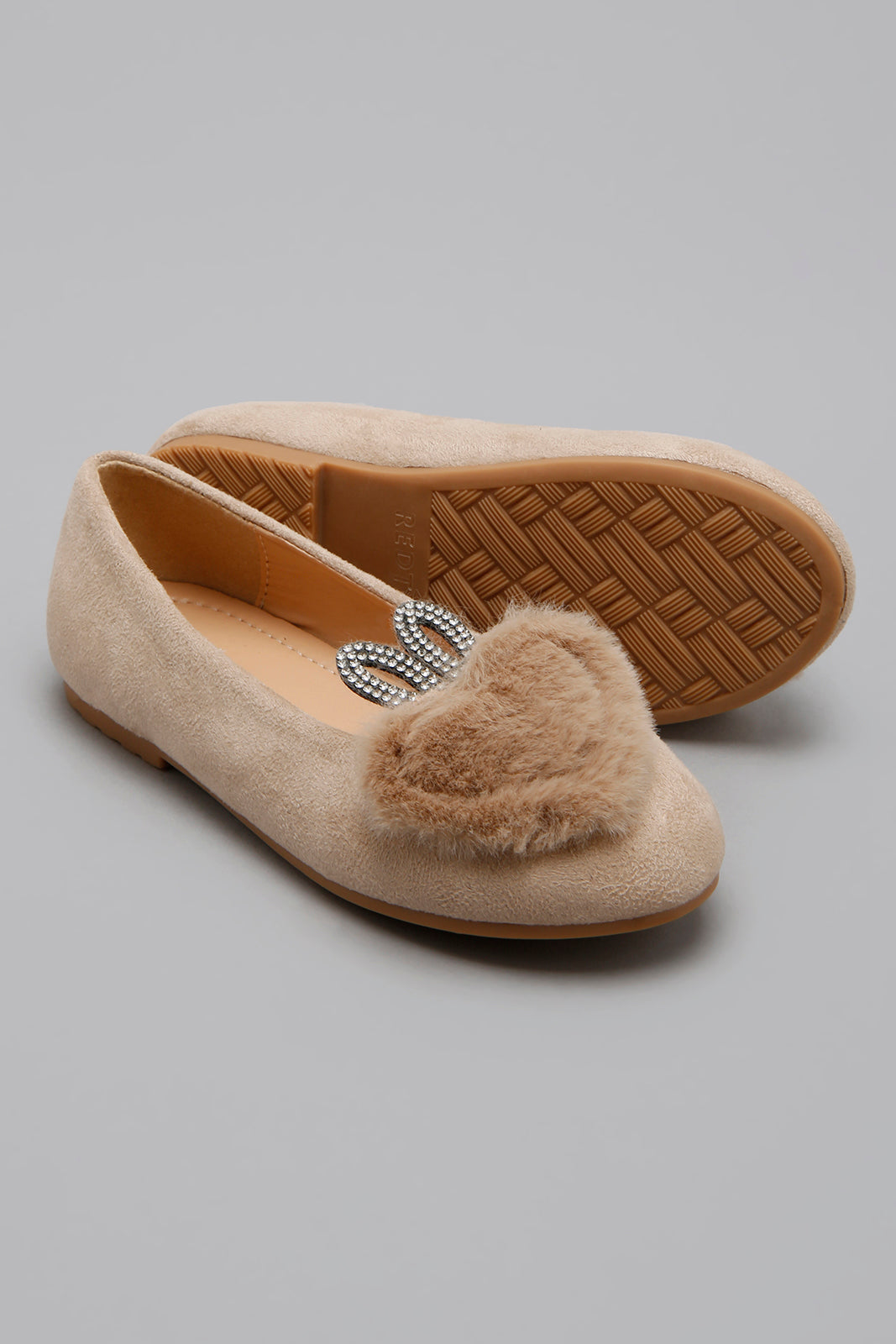 Beige Faux-Fur Buny Ballerina