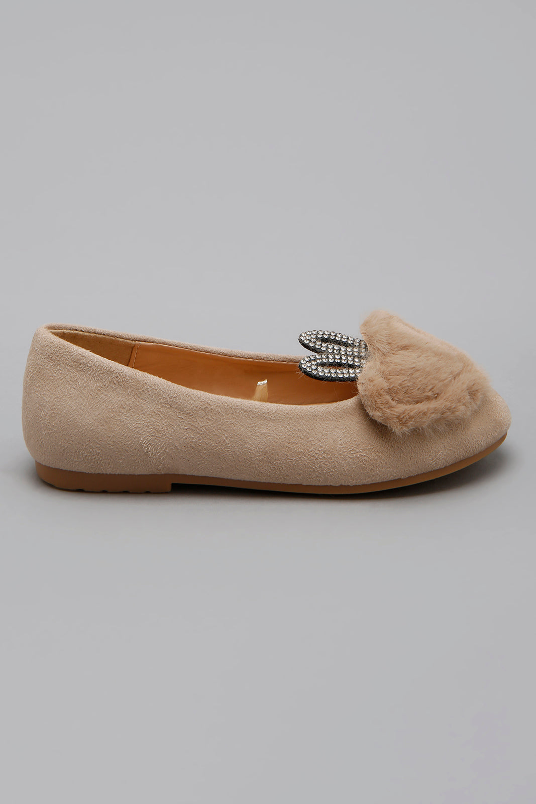 Beige Faux-Fur Buny Ballerina