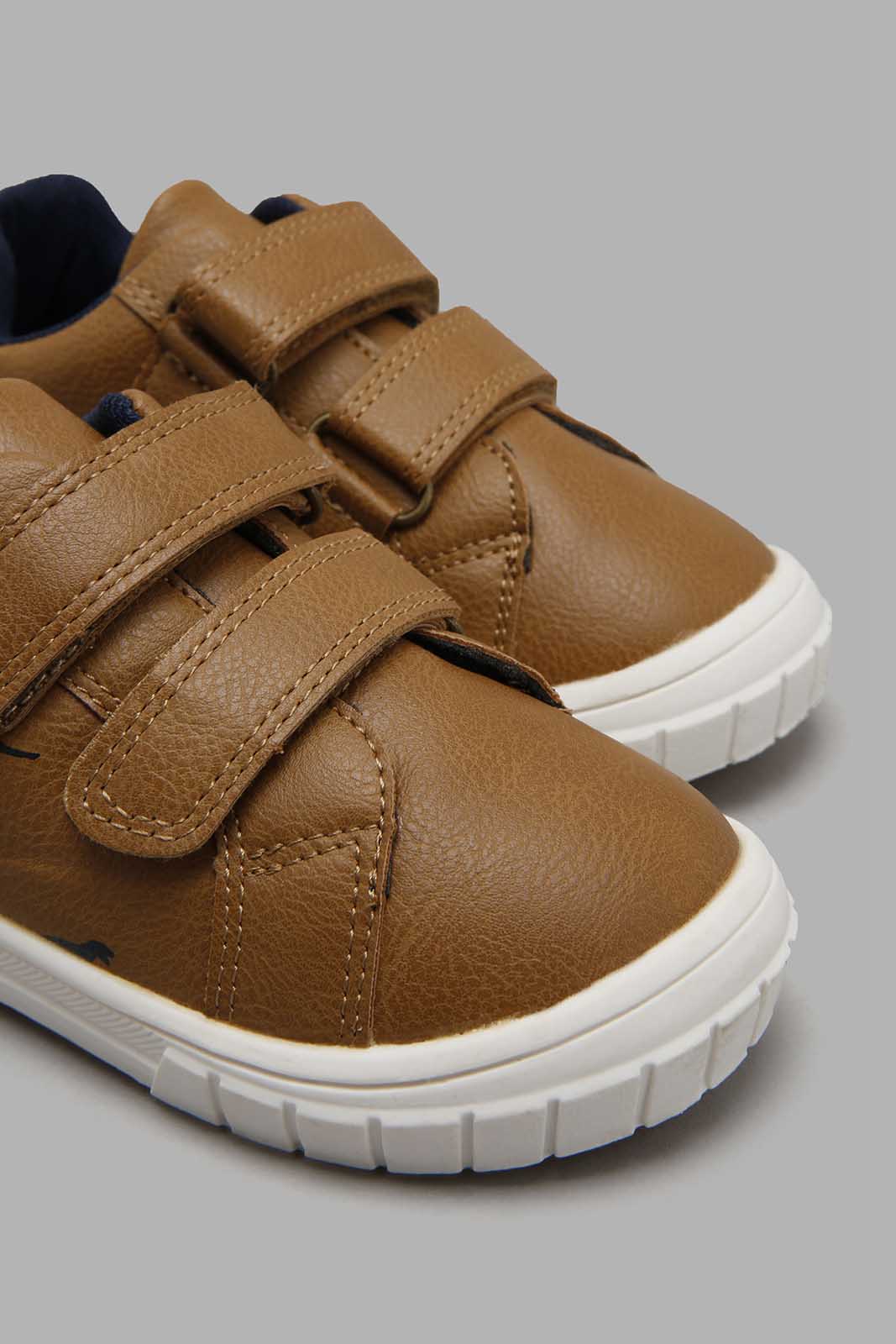 Redtag-Mustard-Dinosaur-Sneaker-Character,-Colour:Mustard,-Filter:Boys-Footwear-(1-to-3-Yrs),-INB-Casual-Shoes,-New-In,-New-In-INB-FOO,-Non-Sale,-W21B-Infant-Boys-1 to 3 Years