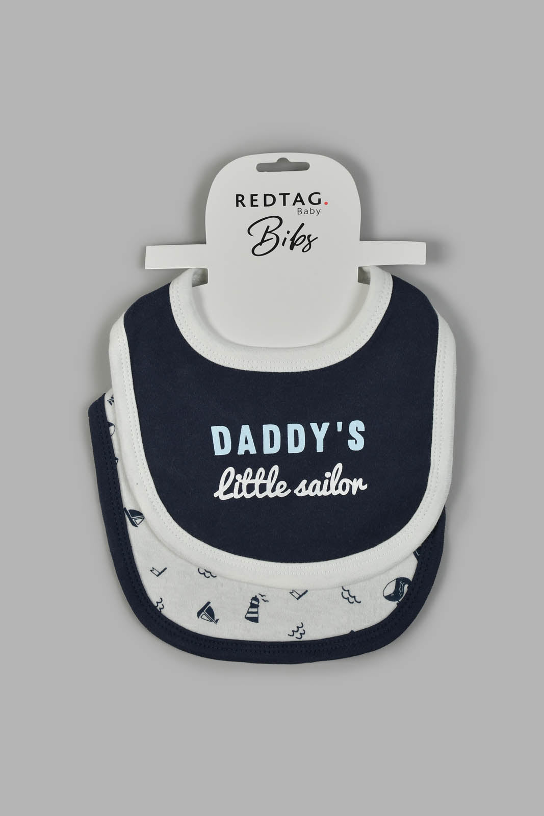 Redtag-Navy-Daddys-Little-Sailor-2-Piece-Pack-Bibs-Colour:Navy,-Filter:Baby-(0-to-12-Mths),-NBB-Bibs,-New-In,-New-In-NBB,-Non-Sale,-Section:Kidswear,-W21B-Baby-0 to 12 Months