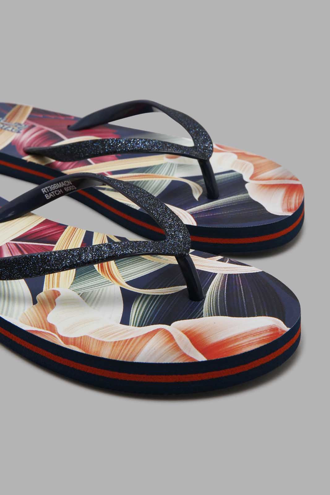Redtag-Navy-Glitter-Flip-Flop-With-Floral-Sock-Print-Flip-Flops-Women's-