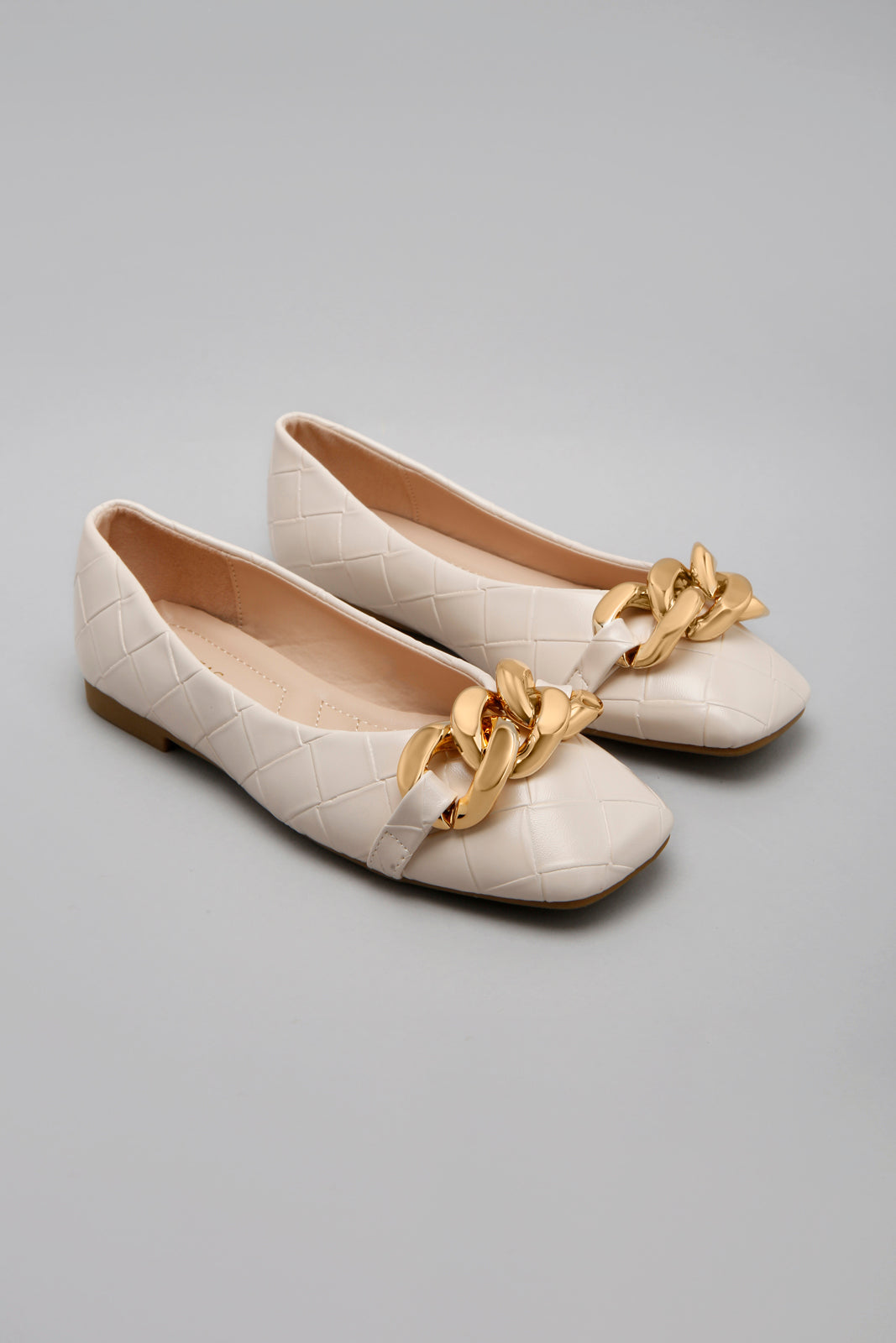 Ivory Ballerina With Chain Trim