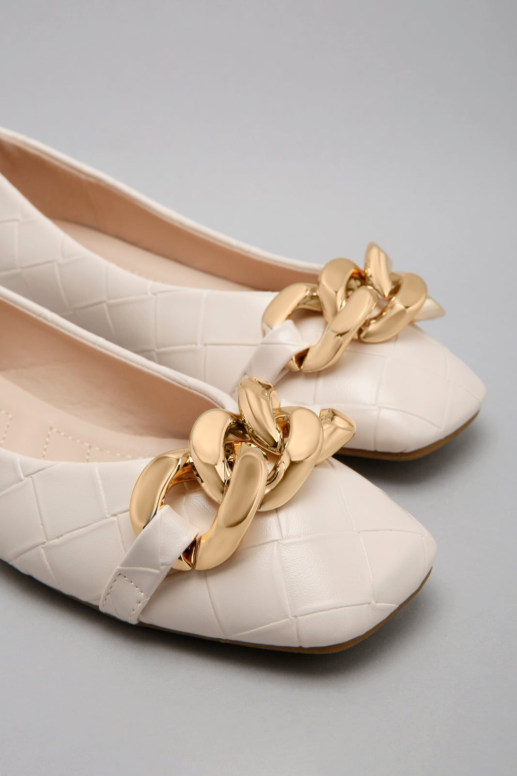 Ivory Ballerina With Chain Trim