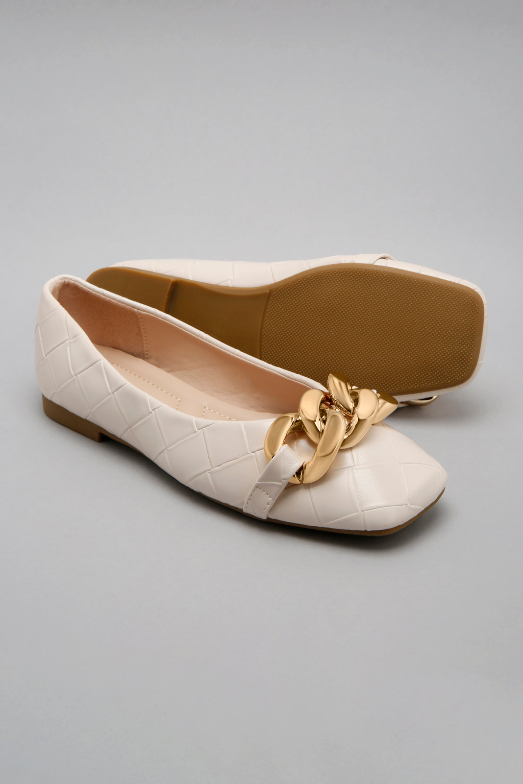 Ivory Ballerina With Chain Trim